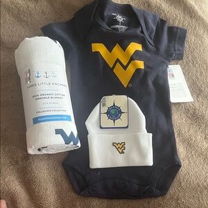 West Virginia Baby Onesie and Hat Set